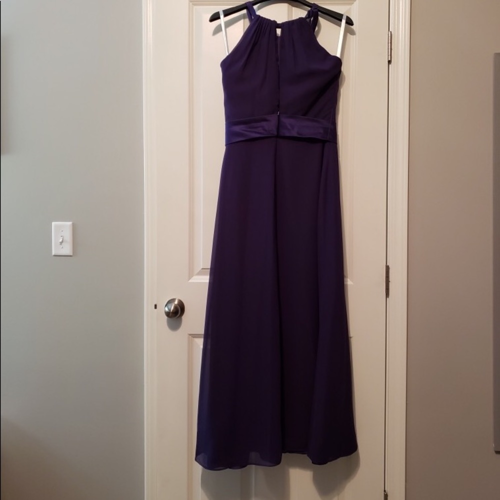 Christina Wu Grape Chiffon Long Evening Gown! - Picture 2 of 7